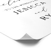 Elégante Roses blanches Verdure Mariage Affiche de (Coin)