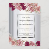 Elégante Roses Roses Roses Roses Rouge Invitation  (Devant / Derrière)