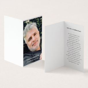 Elegante rouwkaart met foto kaart