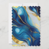 Elegante Royal Blue en Gold bruiloft uitnodiging (Achterkant)