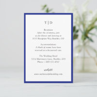 Elegante Royal Blue Monogram Moderne bruiloft