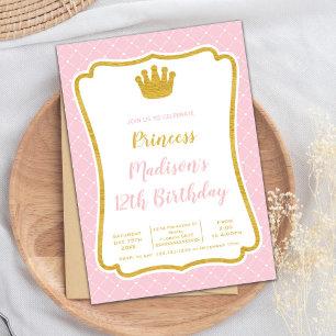 Elegante Royal Lijst Party Kaart voor meisjes