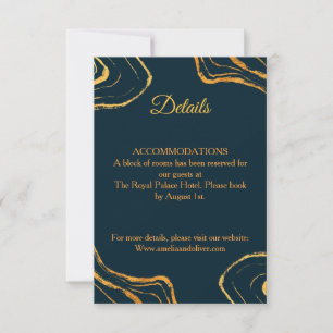 Elegante Royal Navy Blauwe Gouden Details Kaart
