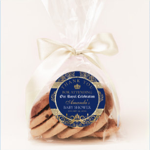 Elegante Royal Prince Baby Shower Ronde Sticker