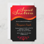 Elegante Royal Red Sweet 16 Party Uitnodigen Kaart (Voorkant)