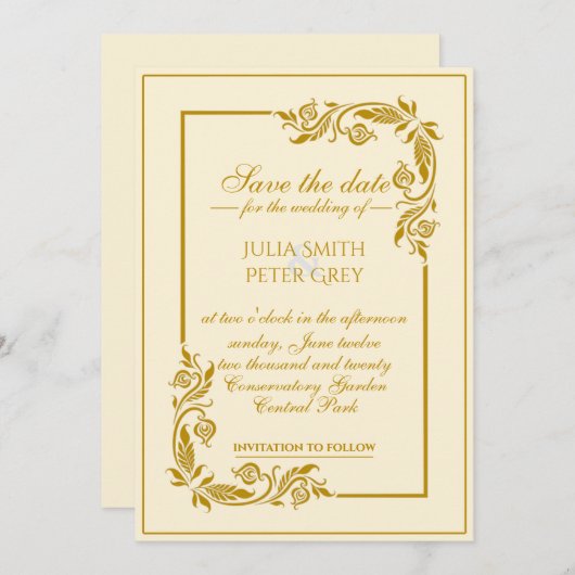 Elegante Royal save the date uitnodiging (Voorkant / Achterkant)