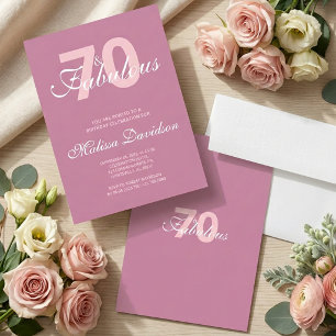 Elegante Roze 70 en Verbluffende Verjaardag Kaart