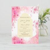 Elegante Roze Aardse Kleur Bloemen Indische Bruilo Kaart (Staand voorkant)