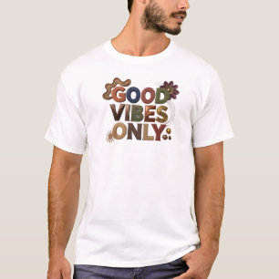 Elegante Roze ALLEEN GOEDE VIBES Artistieke Expres T-shirt