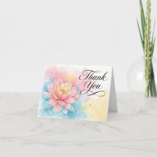 Elegante Roze Aquarel Lotusbloem Bedankt 