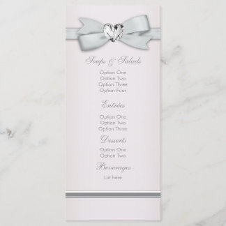 Elegante roze babyshower-menukaarten menu