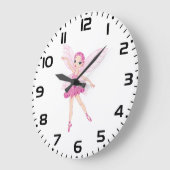 Elegante roze ballerina fee voor dansliefhebbers grote klok (Hoek)