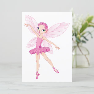 Elegante roze ballerina fee voor dansliefhebbers kaart