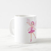 Elegante roze ballerina fee voor dansliefhebbers koffiemok (Voorkant links)