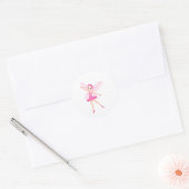 Elegante roze ballerina fee voor dansliefhebbers ronde sticker
