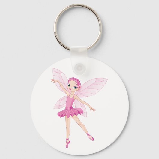 Elegante roze ballerina fee voor dansliefhebbers sleutelhanger (Voorkant)