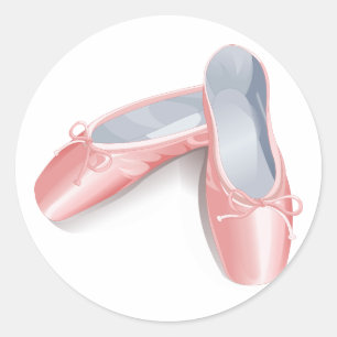 Elegante roze balletflats Mooie meisjesachtige dan Ronde Sticker