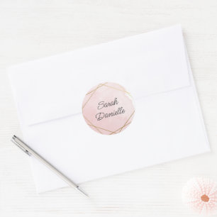 Elegante Roze Bat Mitzvah Persoonlijke Sticker