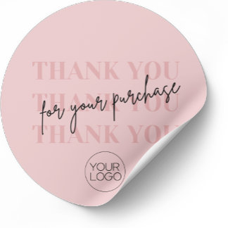 Elegante Roze Bedankt voor uw aankoop Zakelijk Ronde Sticker