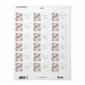 Elegante roze bessen bloemenkerst etiket (Full Sheet)