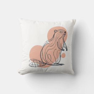 Elegante Roze Bever voor Kinderen Premium Minima Kussen