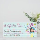 Elegante Roze Blauwe Schoonmaakdienst Dienstmeid S (Staand voorkant)