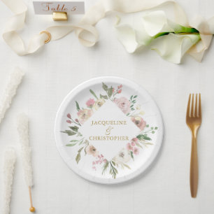 Elegante roze blo papieren bordje