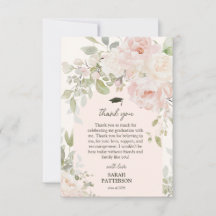 Elegante Roze Bloem Afstudeerkaart