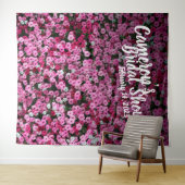 Elegante Roze Bloem Bruidsfeest Backdrop Wandkleed (In Situ (horizontaal))