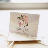 Elegante Roze Bloem Bruiloftsdouche Vouwkaart Bedankkaart