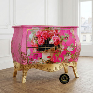 Elegante Roze Bloem Kooi Hoed Decoupage Tissuepapier