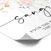 Elegante Roze Bloemachtige Bruiloftsdouche Sangria Poster (Hoek)