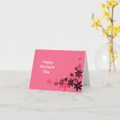 Elegante roze bloemblaadjes moederdag kaart (Gele Bloem)