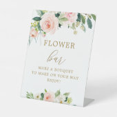 Elegante Roze Bloemboeket Bloem Bar Poster Reclamebord Met Voetstuk (Voorkant)