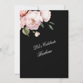 Elegante roze bloemen 50 & Fab verjaardagsfeestje Kaart (Achterkant)