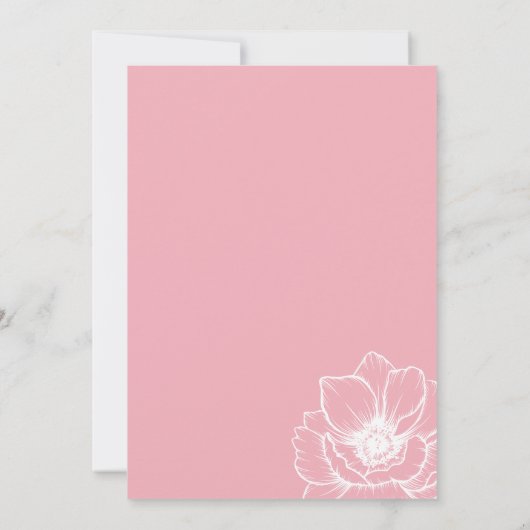 Elegante Roze Bloemen 60e Verjaardag Kaart (Achterkant)