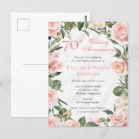 Elegante Roze Bloemen 70ste bruiloft Jubileum Part