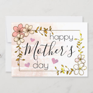 elegante roze bloemen aangepaste trendy moederdag kaart