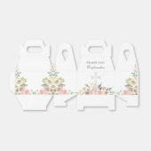 Elegante Roze Bloemen Bevestiging Partij Custom Bedankdoosjes (Uitgevouwen)