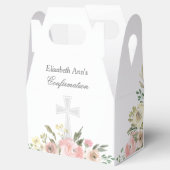 Elegante Roze Bloemen Bevestiging Partij Custom Bedankdoosjes (Geopend)