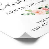 Elegante Roze Bloemen Bloemenschild Poster (Hoek)