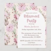 Elegante roze bloemen Eenvoudig pensioen Kaart (Voorkant / Achterkant)