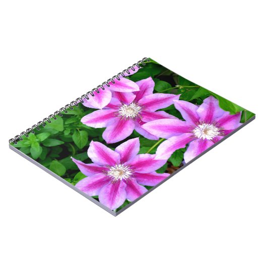 Elegante roze bloemen groen botanische notitieboek (Linkerzijde)