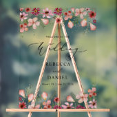 Elegante Roze Bloemen Huwelijk Acryl Welkom Teken Acryl Bord (Neutraal)