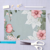 Elegante roze bloemen kant tissuepapier (Craft)
