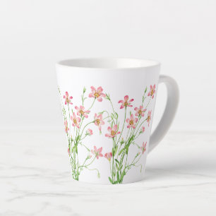 Elegante Roze Bloemen Kleine Latte Mok