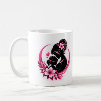Elegante Roze Bloemen Moederschap Liefde Vrouwen Koffiemok