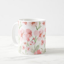 Elegante roze bloemen Mok