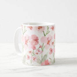 Elegante roze bloemen Mok