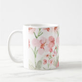 Elegante roze bloemen Mok (Links)